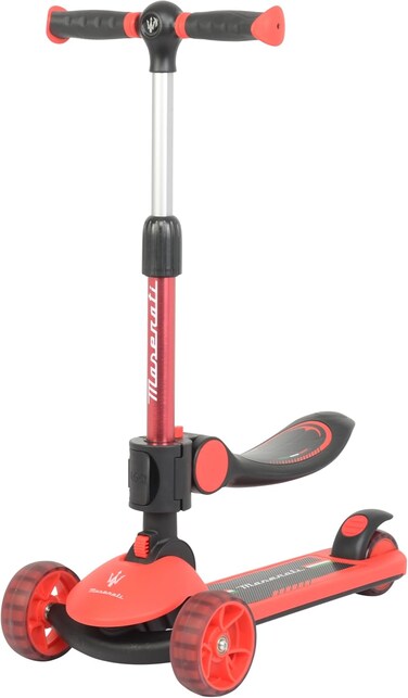 Lovely Baby 2 In 1 Scooters For Kids Lb 8133,Toddler Scooter For Ages 2-7, Kids Scooter, Kick Scooter with Foldable Seat,3 Wheel Scooter and Adjustble Height For Boys/Girls (Red)