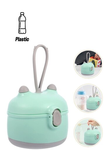 Baby Formula Dispenser, Portable Milk Powder Dispenser Snack Storage Container, Plastic Milk Powder Box for Travel Bedroom Outdoor (Green)