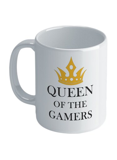Gaming: Queen Of The Gamers Printed Coffee Mug White