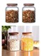 2PCS 1250ML Large Glass Jar Set with Airtight Lids, Glass Canister Set with Wooden Lids, Glass Food Containers Suit for Kitchen Pantry for Flour, Tea, Coffee Beans, Sugar, Cookies