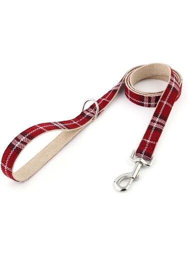 Dog Leash, Plaid Dog Leash for Small Medium Large Dogs Pets (Red, Large)