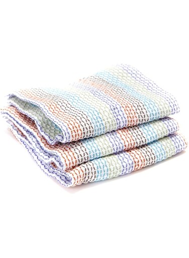 Full Circle Tidy Dish Cloths (Set of 3), Bamboo, Multicolored, 30.4x30.4x2.5 cm