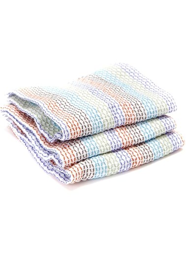 Full Circle Tidy Dish Cloths (Set of 3), Bamboo, Multicolored, 30.4x30.4x2.5 cm