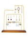 AC&amp;L Jewelry Organizer 4 tier Wooden Base Metal Jewelry Holder Stand, Jewelry Display Rack for Watches, Necklace, Earrings, bracelet, Accessories, Aesthetic Jewelry Hanging Organizer (Gold-Wood)