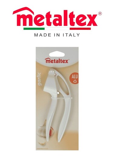 Garlic Press &acirc;&euro;&ldquo; White Epoxy Coated, Durable &amp; Dishwasher Safe