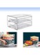 Refrigerator Drawers Organizer,ANTOLE Clear Plastic Stackable Refrigerator Organizer Bins,Pull Out Fridge Shelf Egg Holder Storage Box,Food Storage Containers for Kitchen,Fridge,Cabinet (2 Tiers)