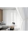 QBAID Sheer Curtains Living Room Curtains Window Decration 2-Pieces (W150 x H270cm hooks, White)