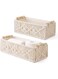 Mkono Macrame Storage Baskets Boho Decor Decoration Box Handmade Woven Decorative Countertop Toilet Tank Shelf Cabinet Organizer for Bedroom Livingroom Home, Set of 2, Ivory