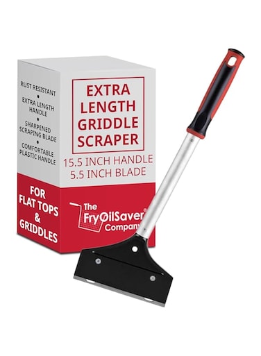 THE FRYOILSAVER COMPANY Co 90018 - Extra Length Griddle Scraper - Heavy Duty Griddle Cleaning Scraper - Sharpened Scraping Blade for Better Cleaning