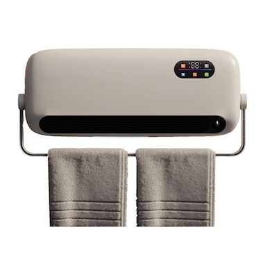 Ceramic Wall Mounted Space Heater with Towel Rack, Fast Heating, Timer, Overheat Protection