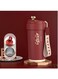 450ml covered insulated drum durable stainless steel coffee cup with strap reusable vacuum coffee bottle display travel cup (red)