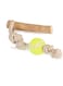 Camon Coffee Wood and Rope Toy For Dogs with Ball