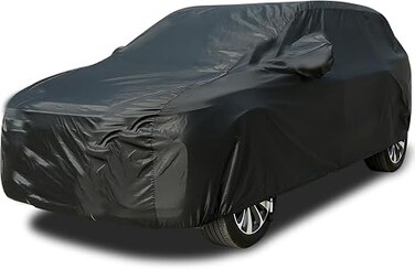 Car Cover Waterproof All Weather, Outdoor SUV Car Covers for Automobiles, Hail UV Snow Wind Dust Protection, 210D Breathable Material Universal Full Car Cover for SUV (191"-205")