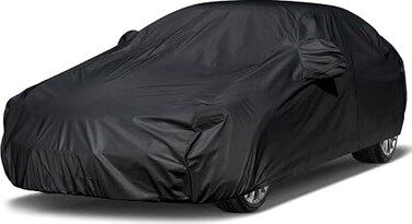 6 Layers Car Cover Waterproof All Weather for Automobiles, Outdoor Full Cover Rain Sun UV Protection with Zipper Cotton, Universal Fit for Sedan (178"-185")