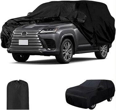 Waterproof Car Cover Replace for 2008-2025 Lexus LX/Toyota Land Cruiser Car Cover, 6 Layers All Weather Car Covers with Zipper Door &amp; Windproof Bands for Snow Rain Dust Hail Protection