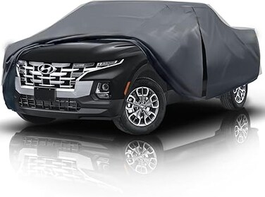 Hyundai Santa Cruz Truck Cover Custom Fit 2021-2025 Crew Cab Short Bed(4.3') with Door Zipper, 10 Layers Outdoor Heavy Pickup Truck Cover Waterproof All Weather, Wind Dust Sun Protector.