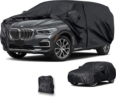 Full Car Cover for B-M X5 2019-2025 All-Weather 210D Oxford Cloth Sliver Double Layer of With Cotton Waterproof Windproof UV Protection Zipper Door Dustproof B-M X5 Car Covers