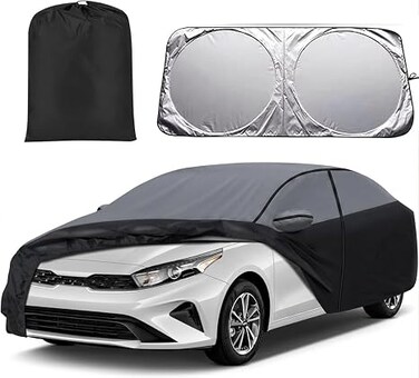 Car Cover for Kia Forte 2010-2026, 7 Layers Full Car Cover All Weather Car Covers for Forte, Waterproof Outdoor Cover with Zipper Door with snscreen