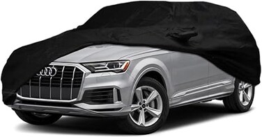 Waterproof Car Cover Replace for 2006-2025 Audi Q7/SQ7, 6 Layers All Weather Full Car Covers with Zipper Door &amp; Windproof Bands for Snow Rain Dust Hail Protection (Q7)