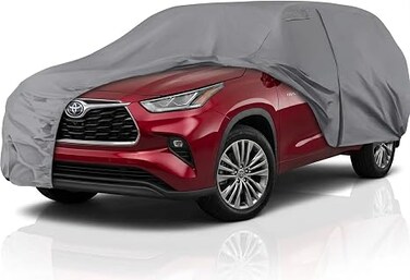 SUV Car Cover Custom Fit Toyota Highlander from 2007 to 2024,Waterproof Car Cover All Weather for Automobiles Outdoor Indoor with Zipper Door, Sun Rain Dust Snow Protection.