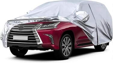Waterproof Car Covers Replace for 2008-2024 Lexus LX/Toyota Land Cruiser, 6 Layers Silver All Weather Custom-fit Car Cover with Zipper Door &amp; Windproof Bands for Snow Rain Dust Hail Protection