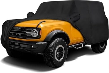 6-Layer Luxury Car Cover for Ford Bronco 4 Door (2021&ndash;2026) &ndash; Waterproof, Windproof, UV Protection &ndash; All-Weather Indoor Outdoor Fit &amp; Tie-Down Straps