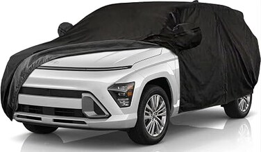 Waterproof Car Covers Replace for 2018-2025 Hyundai Kona, 6 Layers Silver All Weather Custom-fit Car Cover with Zipper Door &amp; Windproof Bands for Snow Rain Dust Hail Protection