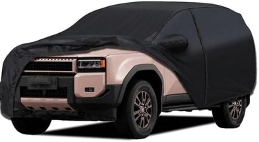 Toyota Prado Car Cover 2009-2025 All Weather 7-Layer Waterproof with Zipper Door, Windproof Straps &amp; Reflective Strips for UV, Rain, Snow, Dust Protection