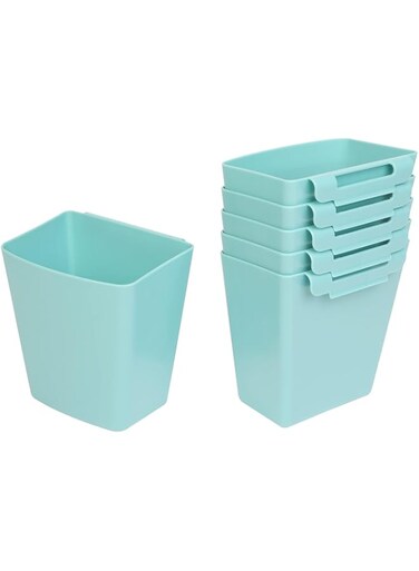 NALACAL Hanging Cup Holder Rolling Cart Accessories, Multipurpose Trolley Basket Storage Hanging Container, Space Saving Hanging Makeup Organizers for Kitchen Home Decor, 8Pcs - Green