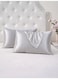 Satin Pillowcases 2-Pcs Soft And Silky Pillow Cover For Hair And Skin Care With Envelope Closure (Without Pillow Insert),Silver