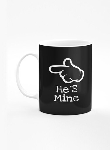 Designer Printed Coffee Mug with Heavy Duty Handle 11oz Ceramic Personalised Gift Mugs Cup [Microwave Safe &amp; Dishwasher Proof] - He's mine