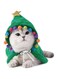 AquaFalcon Pet Dog Christmas Costume Puppy Cloak with Star and Pompoms Cat Santa Cape with Hat Winter Dog Outfit for Cats and Small Dog (Medium, Green)