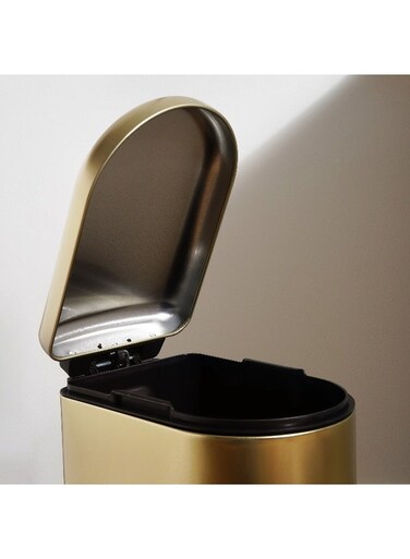 Home Arch Fingerprint Resistant Metal Pedal Bin 31.5x18.5x39cm 10L - Gold