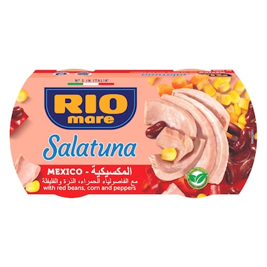 Rio Mare Salatuna Mexico with Red Beans Corn and Peppers, 160g Pack of 2