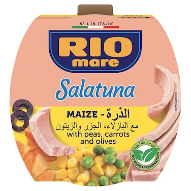 Rio Mare Salatuna Maize with Peas Carrots and Olives, 160g