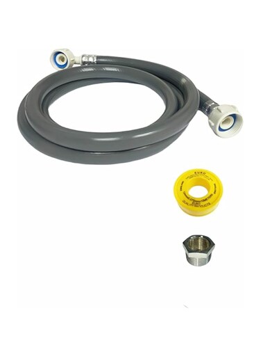 ETAVA - Premium Quality Inlet Hose for Smooth and Reliable Dishwasher Drainage washing machine Pipe with CP reducer &amp; Teflon Tape Set 3 Mtr 9.85 Feet.