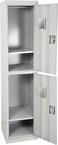 INFINI HOMES 2 Tier Metal Steel Storage Locker Cabinet with Plastic Handle (Grey, 45L X 40W X 183H, 2 Door)
