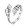 S925 Sterling Silver Oxidized Skeleton Hand Adjustable Open Ring(BSR608-E)