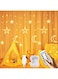 Tiokkss Ramadan Decorations 3.5M Curtain Lights, Stars and Moon Window Ramadan Lights 8 Modes USB and Battery Powered, 138 LED Indoor Outdoor Night Light for Ramadan Home Decoration Party (Warm White)