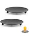 CHAVA Iron Plate Candle Holder, 2pcs Tea Light Candles Holders Candelabras Modern Black Decorative Candle Tray for Wax Pillars Votive Candles Ball Candles Jar Candles, 10cm/4inches