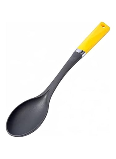 CLASSYTOUCH Nylon Ladle Spoon Black/Yellow Ideal For Serving Soup, Curry, Sauces, Etc. Deep Spoon With a Comfortable Handle  Elegant And Lightweight Design, Foodgrade Ladle