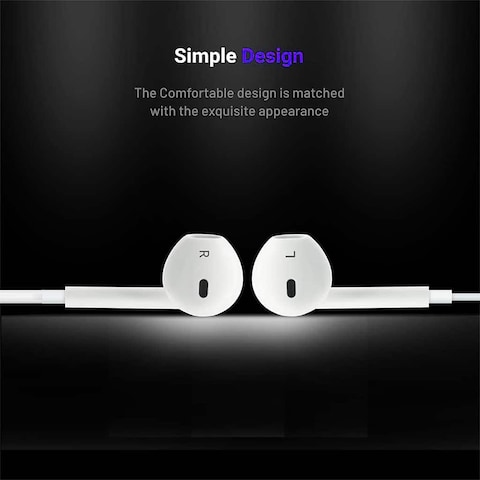 Wiwu EB-302 Lightning Connector Wired Earbuds - White