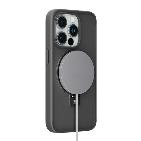 Levelo iPhone 15 Pro Max Verona PC + TPU MagSafe Kickstand Matte Case - Black