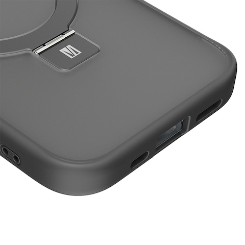Levelo iPhone 15 Pro Max Verona PC + TPU MagSafe Kickstand Matte Case - Black