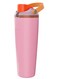 Stainless Steel Double Walled Water Bottle with 900ml Capacity / Flip Straw Lid / Vacuum Insulation - Pink