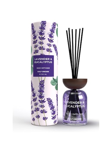Gulf Orchid Lavender &amp; Eucalyptus Aromatherapy Reed Diffuser Air Freshener Fragrance for Home &amp; Office 150ml