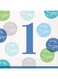 Unique Party 73302 Blue Dots 1st Birthday Paper Napkins, Pack of 16