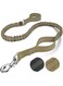 FYA Tactical Heavy Duty Bungee Dog Leash for Medium Large Breed Dogs - No Pull Shock Absorption With Car Seatbelt, 6 Feet Training Leash