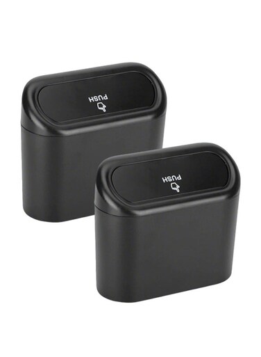 2PCS Car Trash Can with Lid, Mini Auto Dustbin Garbage Organizer, Automotive Storage Container Bin for Vehicle, Home, Office