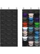 JCZD Baseball Hat Rack, 24 Pocket Over The Door Cap Organizer with Clear Deep Pockets to Display Baseball Caps Collection, Complete with 3 Over Door Hooks (Black)